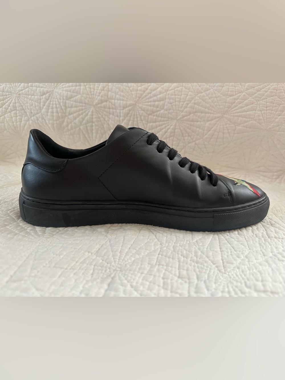 Axel Arigato Black Leather Sneakers with Multicolor Bird Embroidery - Picture 8 of 13